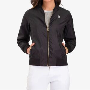U.S. Polo Assn. Black Jacket with Gold Zipper
